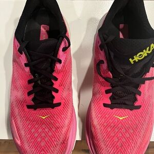 Hoka One Women's Running Sneakers in Hot Pink with Black Accents